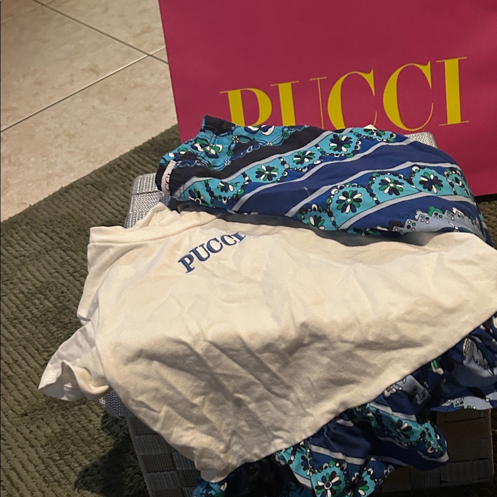 Emilio Pucci Blue and White Kids Matching Set